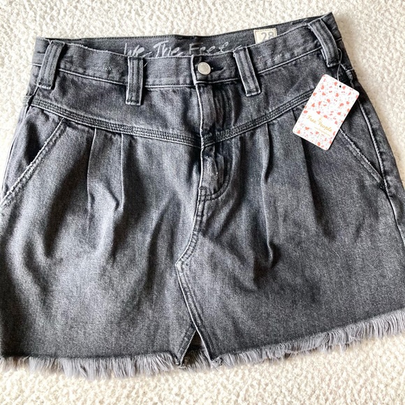 Free People | Side Car Denim Mini Skirt Black - Picture 6 of 9
